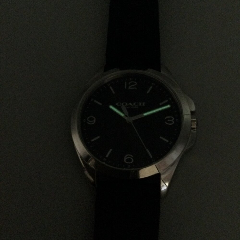 Coach Libby Watch Women 36mm Silver Tone Black Silicone Band 30M - Picture 7 of 15